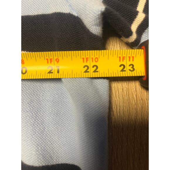 VINTAGE Nautica Polo Shirt Mens M Blue Striped Casual Short Sleeve Cotton Hybrid - Picture 4 of 5